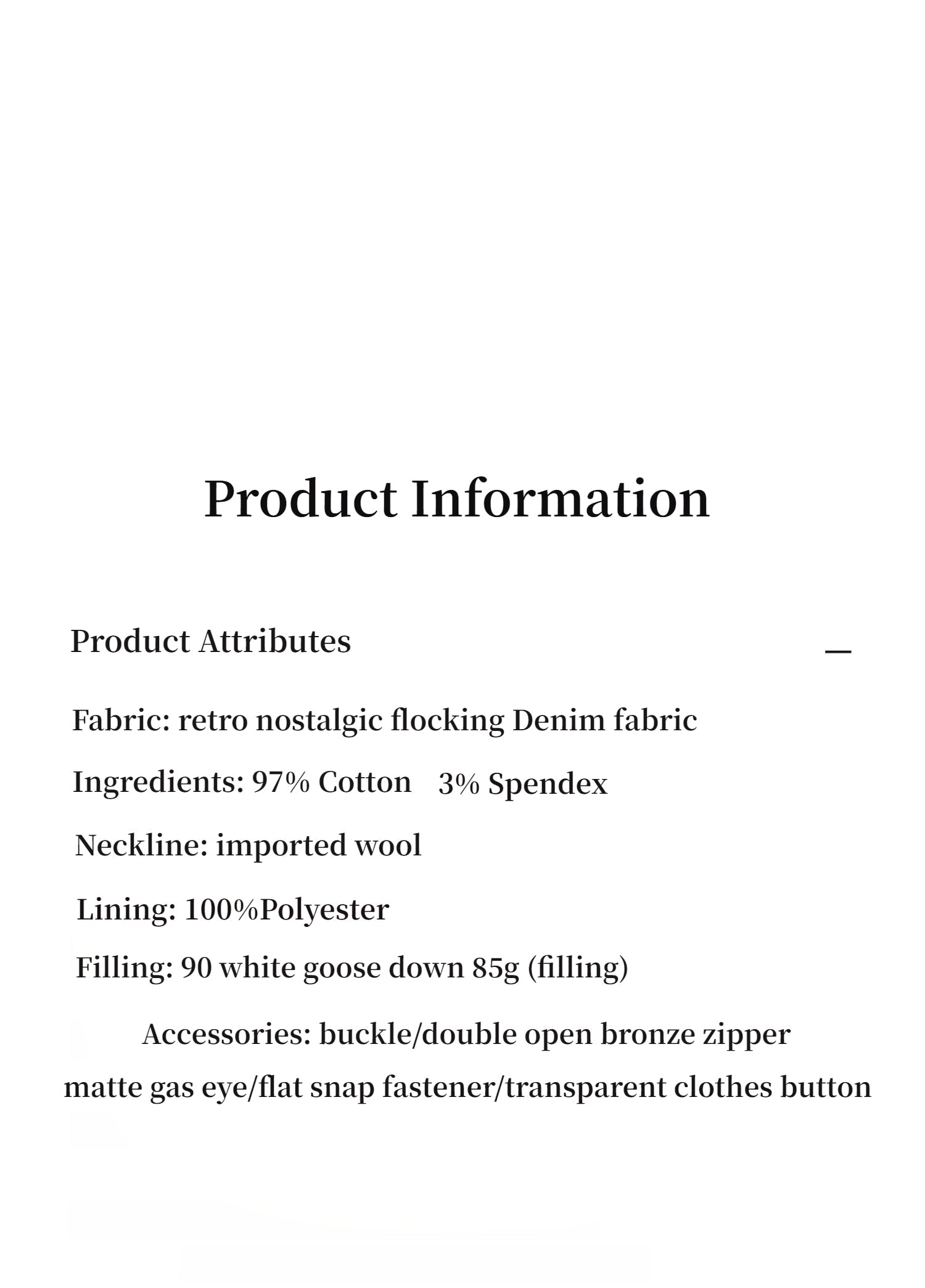 Fireladyfur Women's Distressed Denim Down Jacket | Wool Collar“City