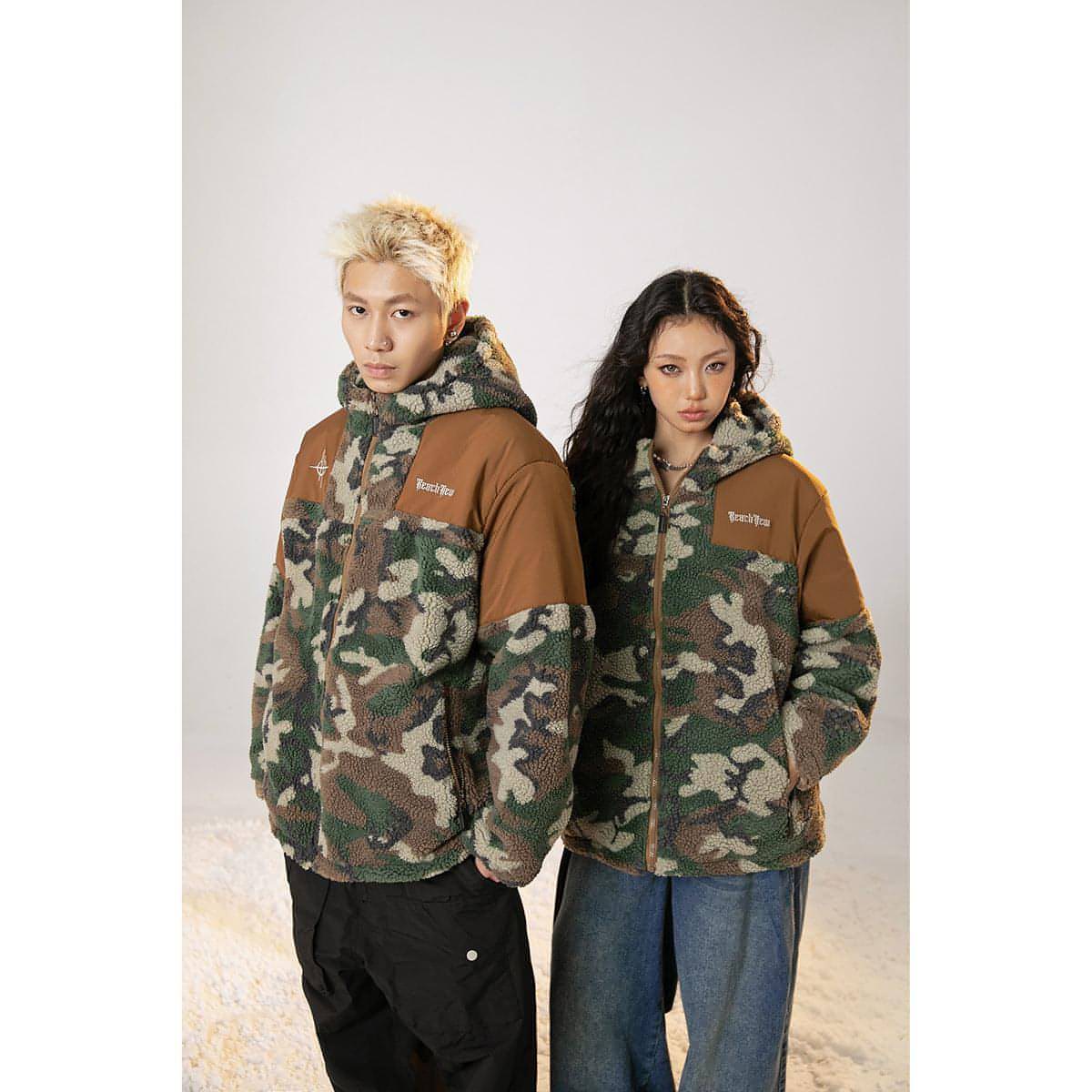 Men's Retro Camouflage Hooded Cotton Coat Jacket