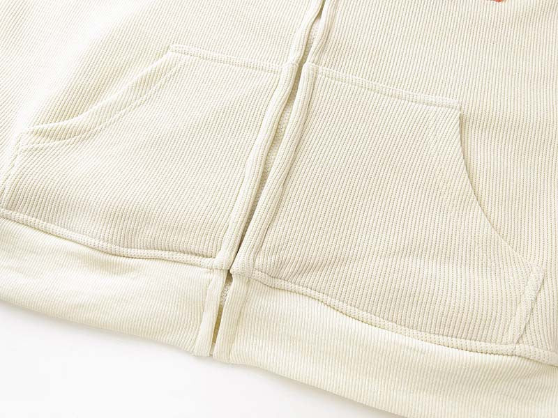 Fashion Embroidery Zip Up Streetwear Hoodies