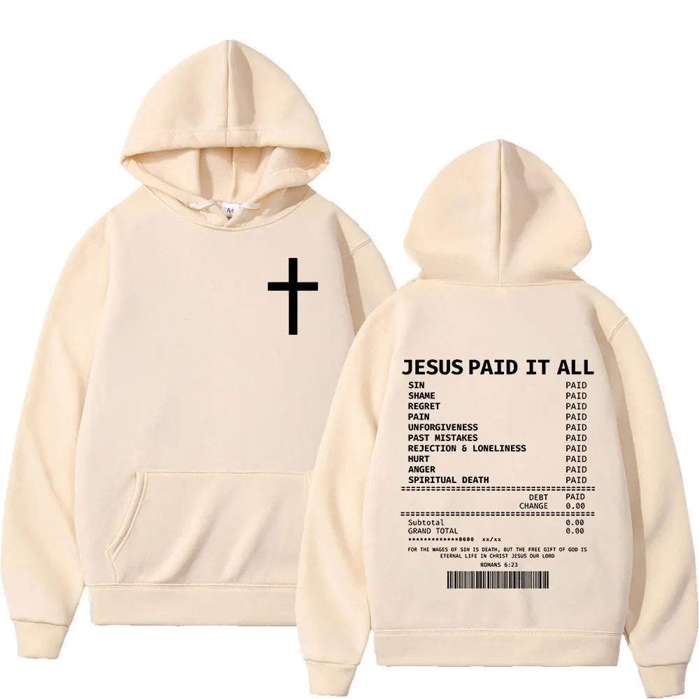 Jesus Paid It All Hoodies Christian Bible