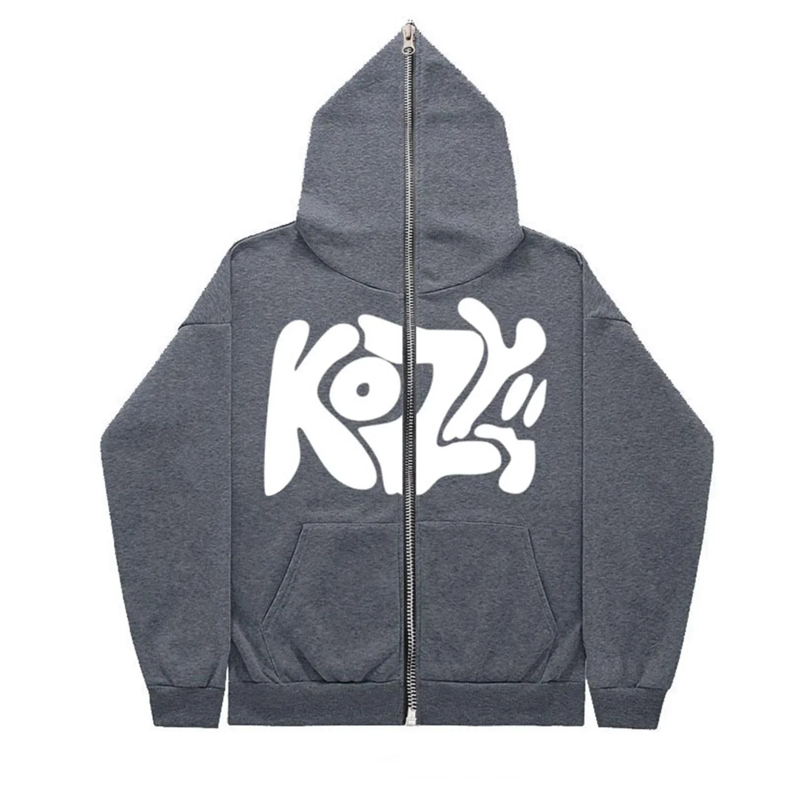 "KOZY" Fashionable Streetwear Full Zip Hoodie