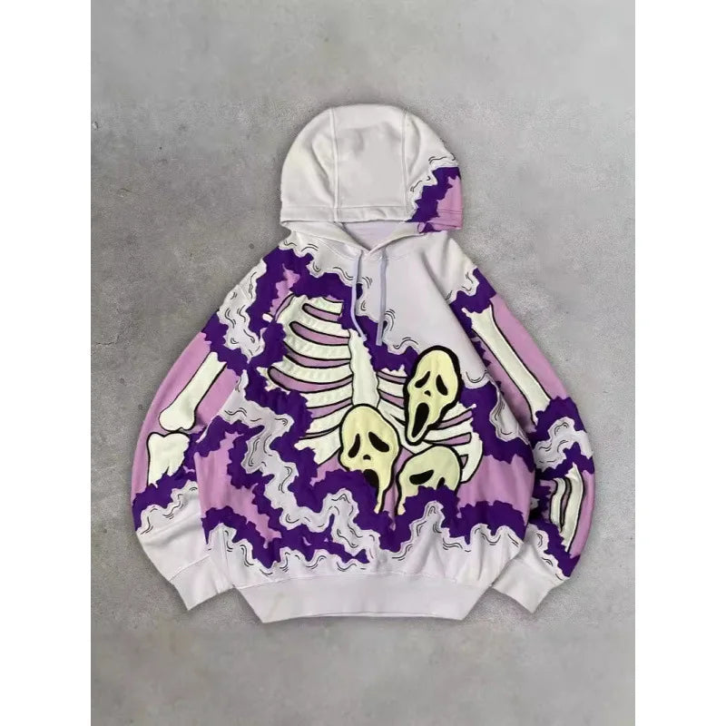 New Fashionable Halloween Harajuku Skeleton Hoodies