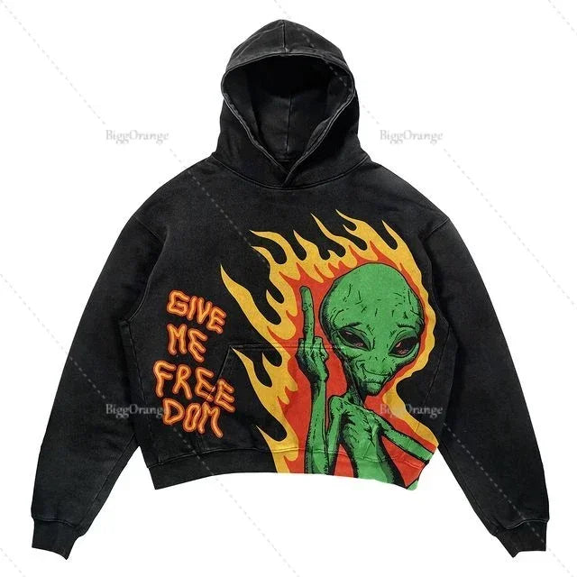 Punk Style Streetwear Halloween Pullover Hoodies