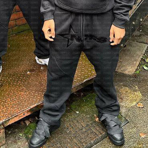 NOFS Letter Embroidery Fashion Brand Loose Oversized Hoodie Y2K