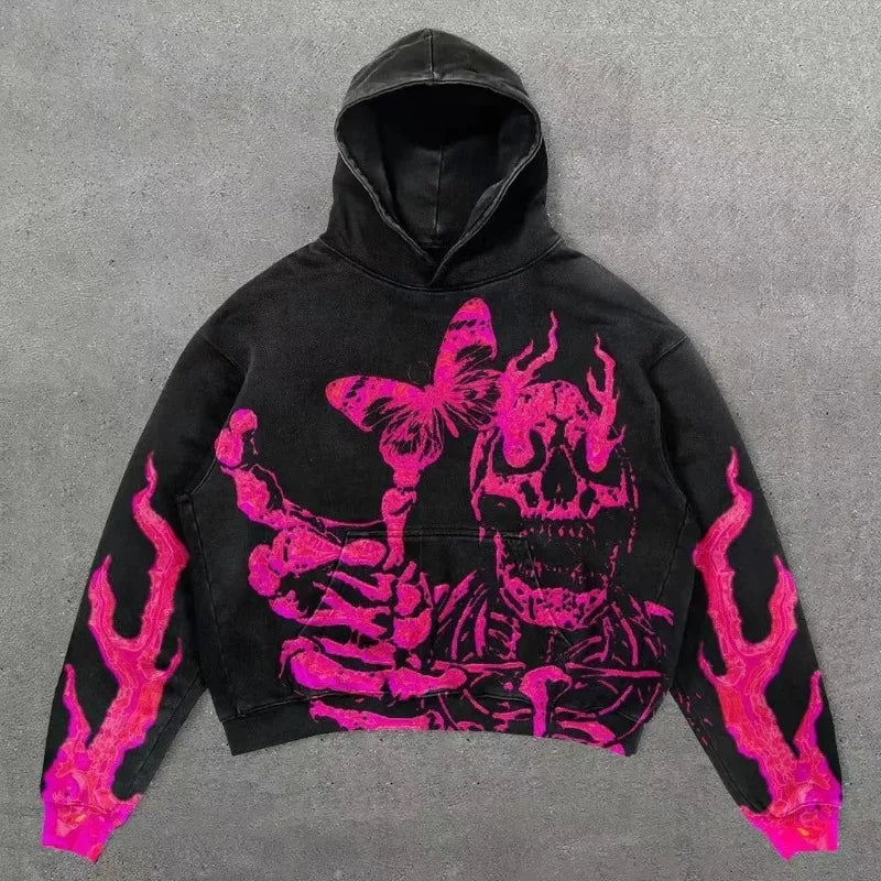 Punk Style Streetwear Halloween Pullover Hoodies