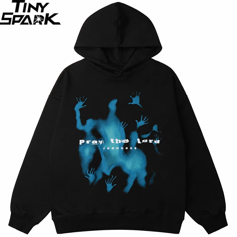 Pray The Lord Shadow Graphic Hoodie Men Hooded Pullover Cotton