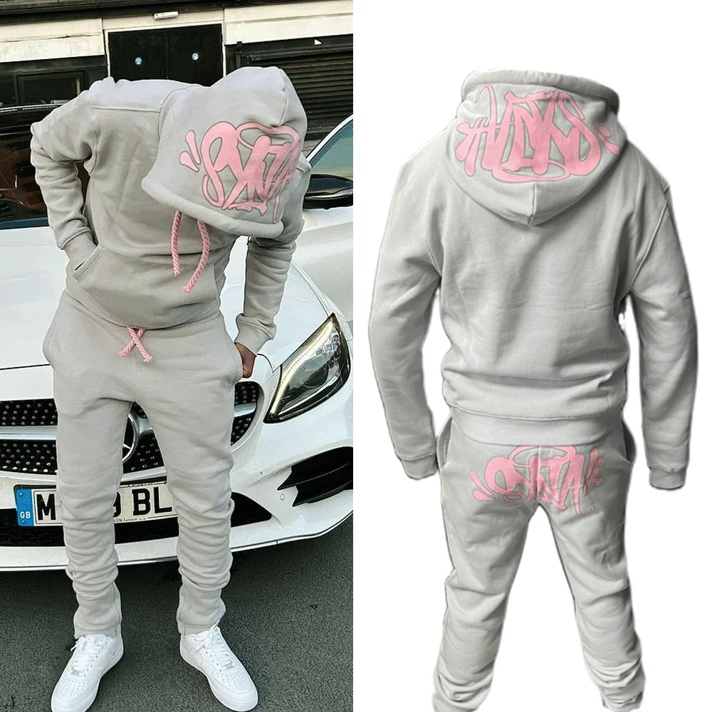 "Sy-world" Cotton Casual Loose Tracksuit