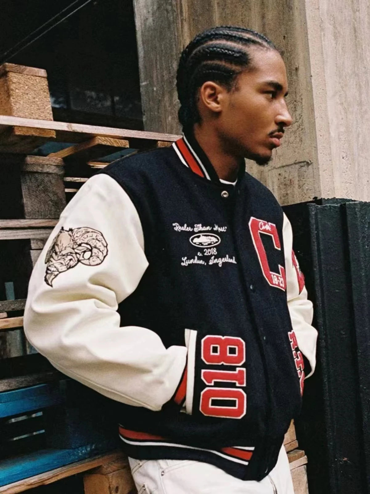 LUNDUN Brand Luxury Oversize Streetwear Embroidery Patch Jacket For Men