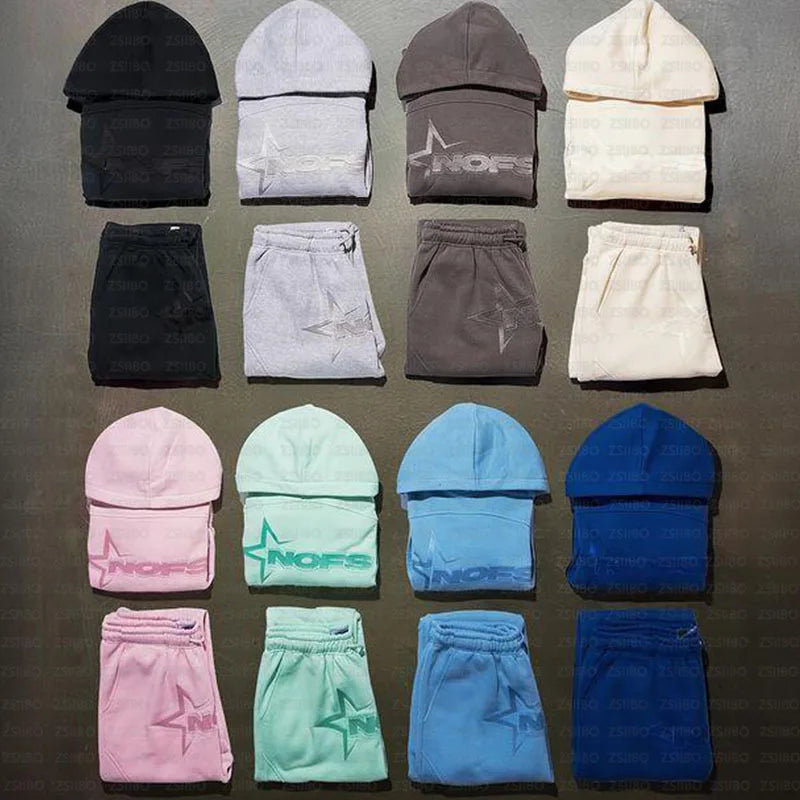 NOFS Letter Embroidery Fashion Brand Loose Oversized Hoodie Y2K