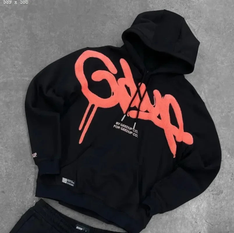 GEEUP Graffiti Logo Hooded Sweatshirts