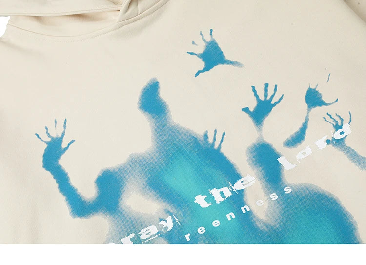 Pray The Lord Shadow Graphic Hoodie Men Hooded Pullover Cotton