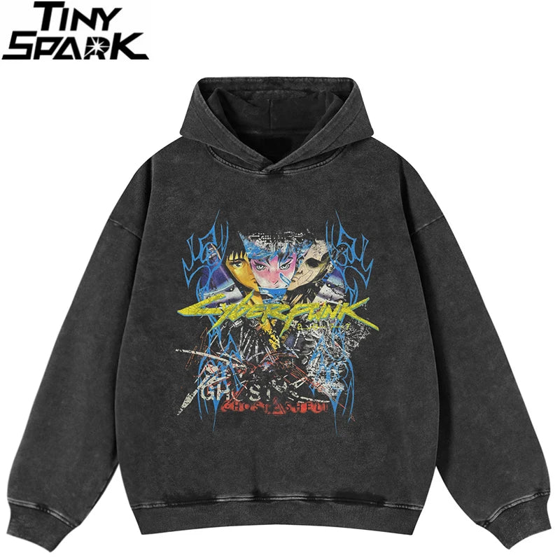 CyberPunk Oversized Graphic Hoodie