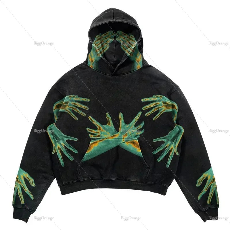 Punk Style Streetwear Halloween Pullover Hoodies