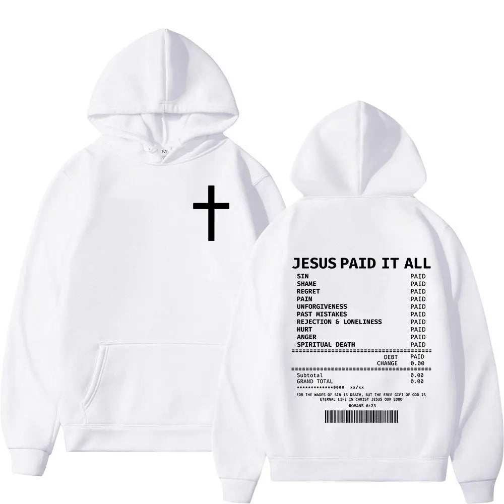 Jesus Paid It All Hoodies Christian Bible