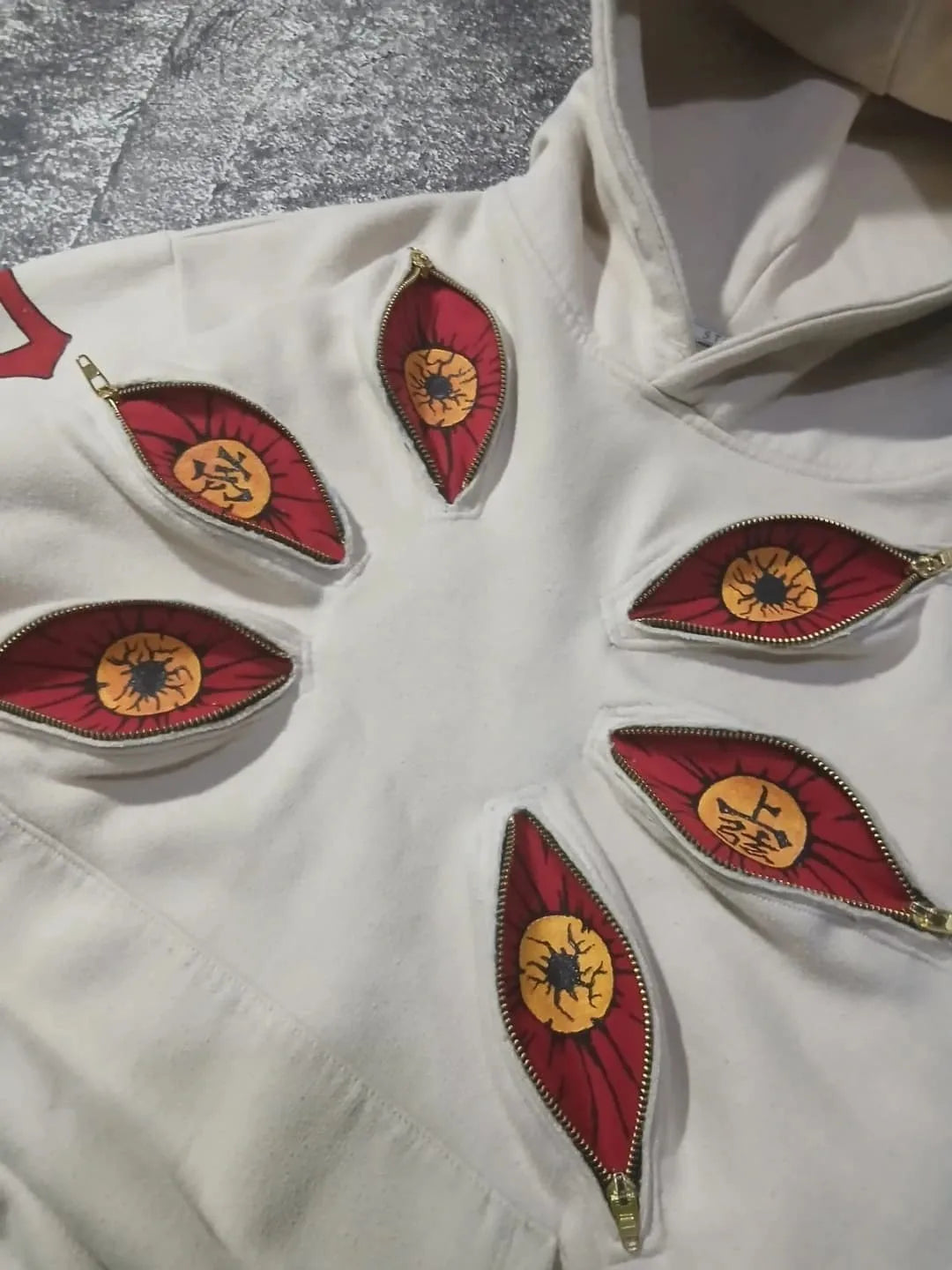 Punk Six Eyes Anime Kokushibo Multi Zipper Hoodies