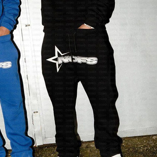 NOFS Letter Embroidery Fashion Brand Loose Oversized Hoodie Y2K