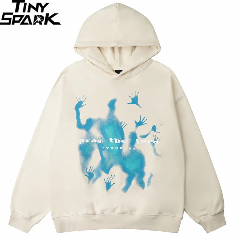 Pray The Lord Shadow Graphic Hoodie Men Hooded Pullover Cotton