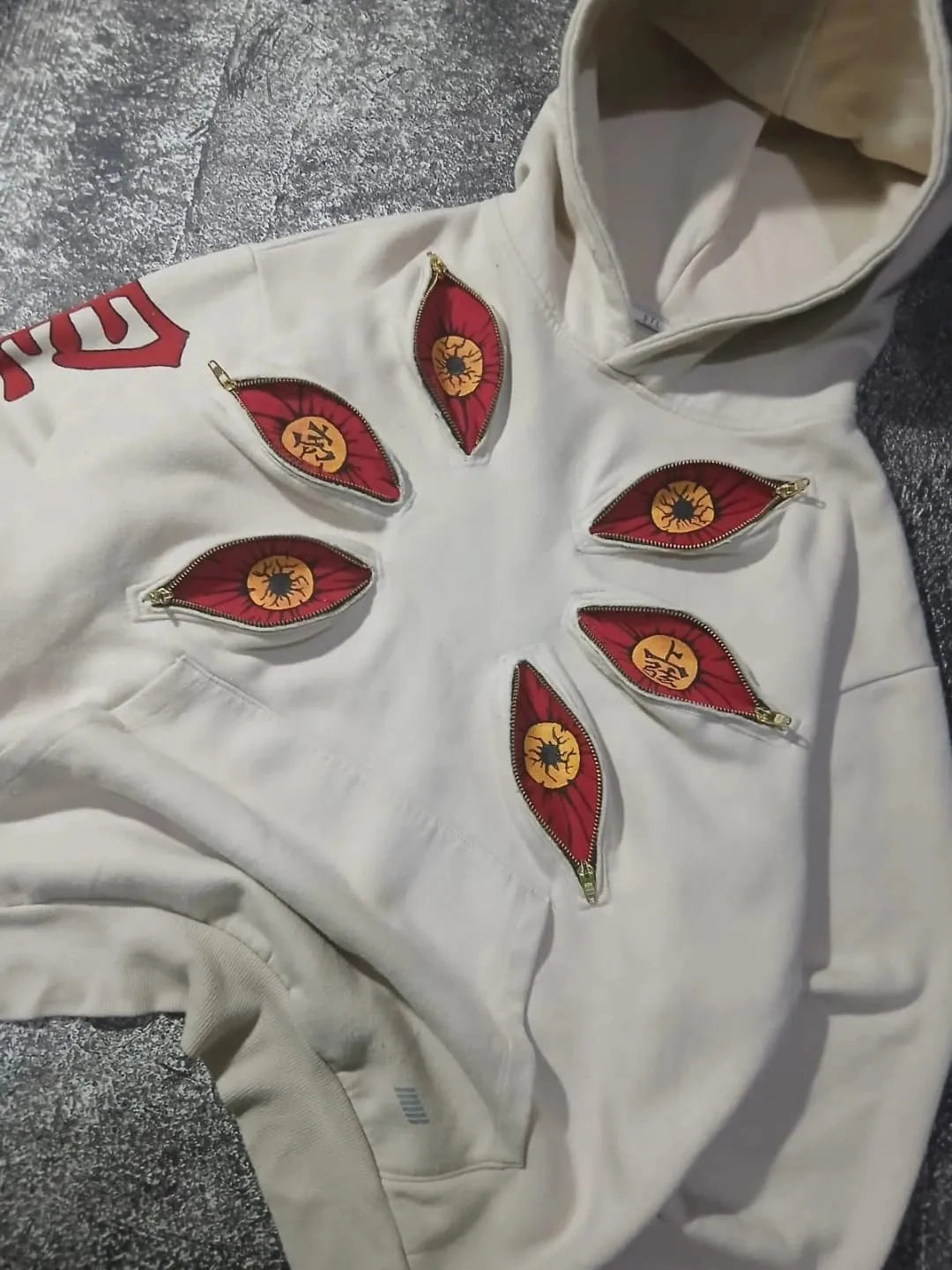 Punk Six Eyes Anime Kokushibo Multi Zipper Hoodies