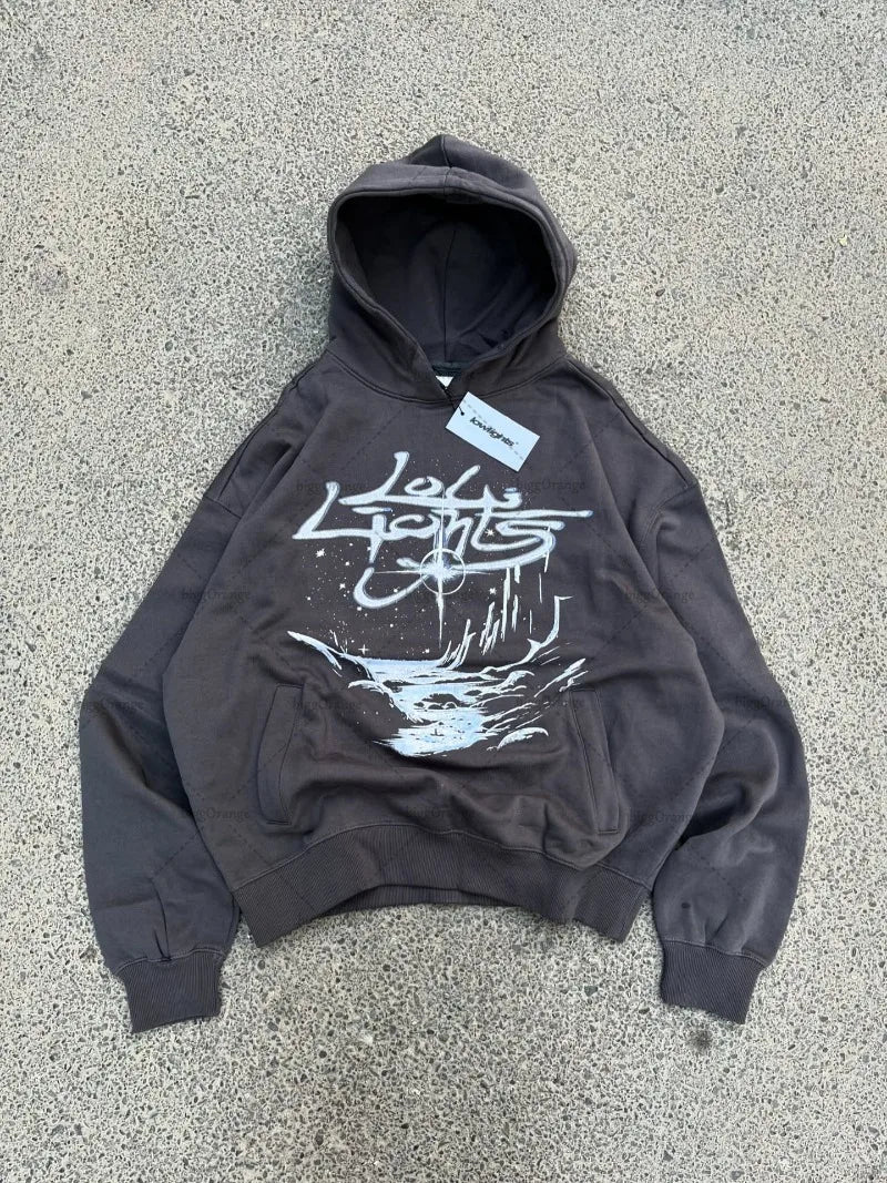 High Quality Oversized Lo-Lights Hoodie Street Fashion