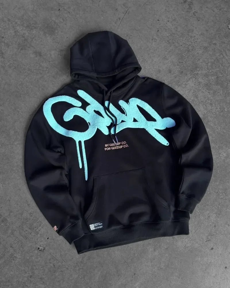 GEEUP Graffiti Logo Hooded Sweatshirts