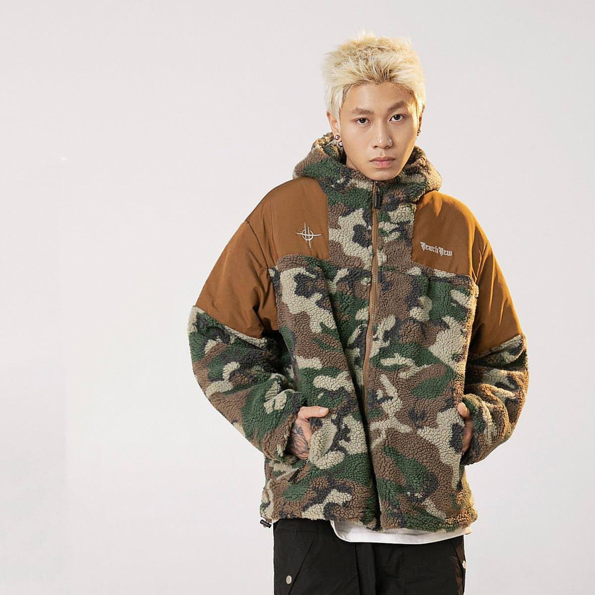 Men's Retro Camouflage Hooded Cotton Coat Jacket